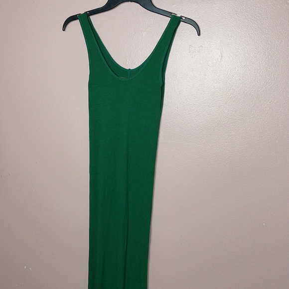 Enza Costa Rob Silk Tank Midi Dress Green - Picture 5 of 9
